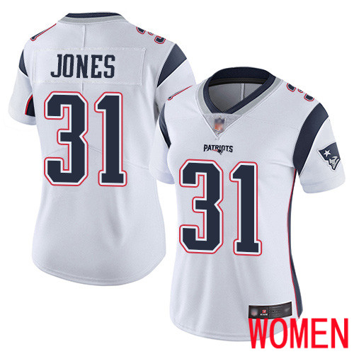 New England Patriots Football #31 Vapor Limited White Women Jonathan Jones Road NFL Jersey->women nfl jersey->Women Jersey